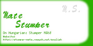 mate stumper business card